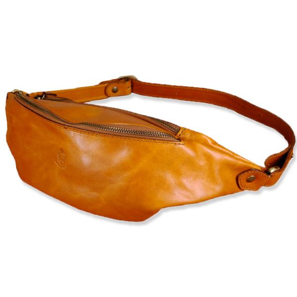 I MEDICI イ メディチ ラージファニー ウエストバッグ SHINY TANイタリア製