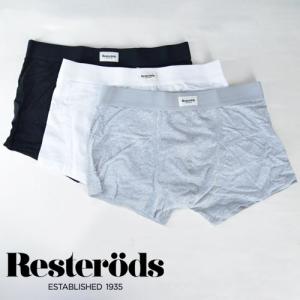 [レステロッズ]RESTERODS ORIGINAL 3P TRUNKS ボクサーパンツ オリジナル 3パック トランクス ブラック グレー ホワイト｜b-e-shop