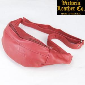 Victoria Leather ビクトリアレザー ウエストポーチ WAIST POUCH ウエストバッグ レザーポーチ ヒップバッグ  RED レッド｜b-e-shop