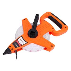 Amazonベーシック 巻き尺 オープンリール インチ/メートル スケール ファイバーグラス 耐衝撃性シェル オレンジ 約30m×1.3cm