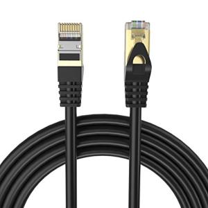 Postta LANケーブル 0.5M CAT8 40Gbps 2000MHz伝送帯域 イーサネットケーブル カテゴリー8 ブラック