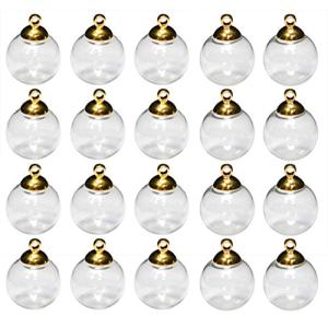 starPG ガラスドーム キャップ付 ピアス チャーム レジン アクセ ホビー用 アクセサリー パーツ 20個セット (薄口S 16mm ゴー