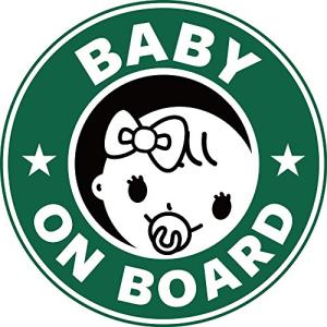 エクスプラウド マグネットステッカー 女の子用 直径15cm BABY ON BOARD