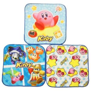 サロンジェ 星のカービィ ミニタオル 3枚セット 16×16cm タオルハンカチ プチタオル 子供 カービー
