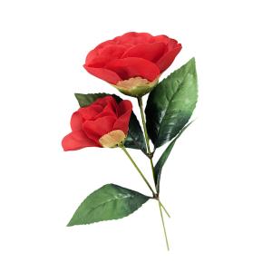 つばき 造花 大小2本セット 椿 赤 白 フェ...の詳細画像5