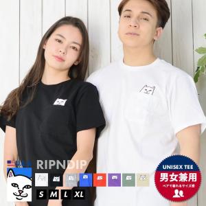 RIPNDIP リップンディップ Tシャツ メンズ 半袖 スケボー ブランド おしゃれ 胸ポケット 猫 キャット 大きいサイズ
