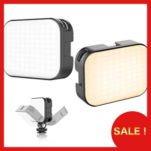 Ulanzi 100LED ビデオライト 2000mAh 角度調整可能 Type-c充電式 2500k-6500k色温度 無階段調節 CRI95 iPhone 11 A6400 G7XIII RX100 M1
