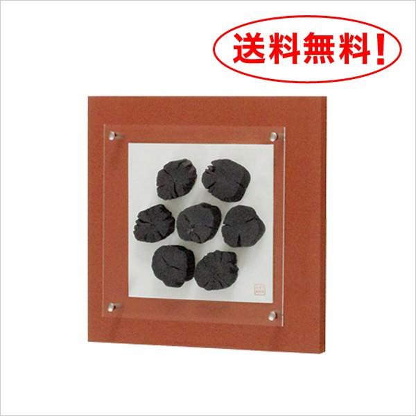 炭アート/パネル/磨き炭【IN3466】W30XH30XD5.6cm