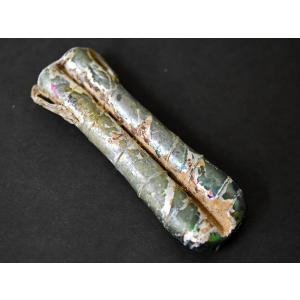 ●わくわく とんぼ玉★古代ローマングラス美銀化二連細長瓶(長さ約10.7Cm) ボトル 骨董【2105】【AB21001】