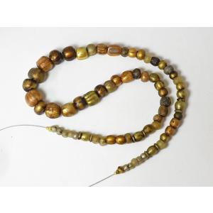 ●わくわく とんぼ玉★古代ローマンゴールドサンド大中粒ビーズ一連 金層玉 蜻蛉玉 トンボ玉【2203】【送料無料】【AB21017】