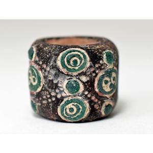 ●わくわく とんぼ玉★古代中国戦国玉 多眼貼付筒型大玉A2 トンボ玉 蜻蛉玉【2412】【送料無料】【CB20004A-2】