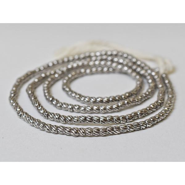 ●わくわく とんぼ玉★カレンシルバー斜め筋入小玉一連JS(Φ3.5mm) Silver925 銀【送...