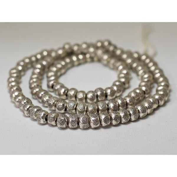 ●わくわく とんぼ玉★カレンシルバー刻印入偏平丸ビーズ一連JS2（Φ8.0mm) SILVER925...