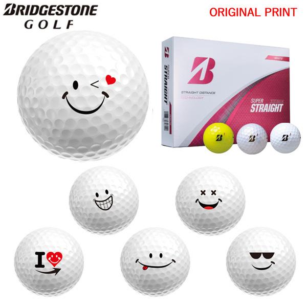 【オリジナルプリントゴルフボール(納期2-4日)】ブリヂストン スーパーストレート1ダース(12球)...