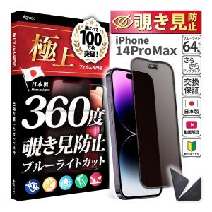 iPhone 14ProMax 覗見防止 フィルム 360度 14ProMax ブルーライトカット フィルム 覗き見防止 フィルム さらさら 極上 iPhone 14ProMaxケース 干渉しない