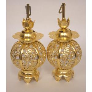 吊り灯籠 吊灯籠 銅製本金メッキ猫足吊灯籠 : 仏像・仏具専商の彫一