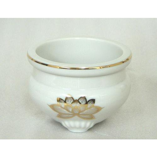 香炉 上金蓮 白磁 2寸