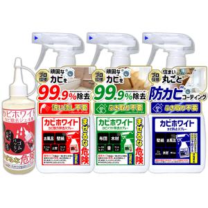 カビ取り剤のカビホワイト お得な4点セット お風呂 木材 部屋用 業務用 壁紙 カビホワイト カビ除去ジェル180ｇ ソフト除去450ｍｌ 強力除去450ｍｌ 防止450ｍｌ｜b-one-shop