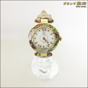 *美品 GC GUESS ゲスコレクション クォーツ 腕時計 レディース パイソン型押し スイス製 マルチカラー Y12005L1*送料込｜b-rakuichi-ashiya