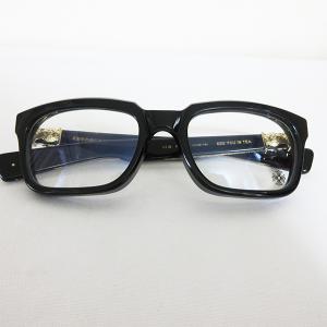 *美品 Chrome Hearts クロムハーツ メガネフレーム SEE YOU IN TEA BSフレア ウェリントン ブラック×ゴールド*