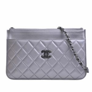 CHANEL シャネル レザー マトラッセ ココマーク チェーン ショルダーバッグ シルバー レディース by｜b-rakuichi