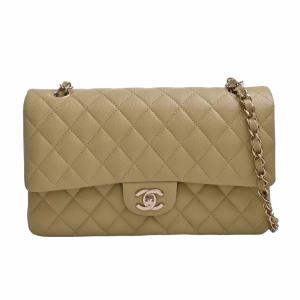 CHANEL シャネル キャビアスキン マトラッセ Wフラップ Wチェーン ショルダーバッグ グリーン レディース by｜b-rakuichi