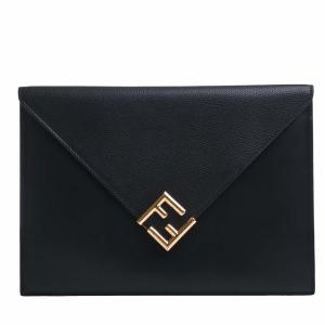 FENDI フェンディ レザー FFロゴ クラッチバッグ セカンドバッグ 8N0152 ブラック レディース by｜b-rakuichi