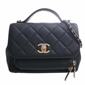 CHANEL シャネル キャビアスキン マトラッセ ココマーク トップハンドル 2WAY チェーン ショルダーバッグ ブラック レディース by｜b-rakuichi