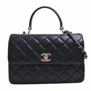 CHANEL シャネル ラムスキン マトラッセ ココマーク トップハンドル 2WAY チェーン ショルダーバッグ A69923 ブラック レディース by｜b-rakuichi