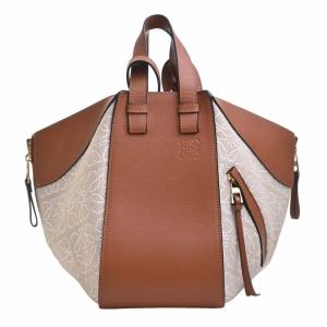 LOEWE ロエベ キャンバス レザー アナグラム ハンモック スモール 2WAY ハンドバッグ ベージュ/ブラウン レディース by｜b-rakuichi