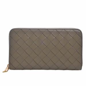 Bottega Veneta ボッテガヴェネタ イントレチャート レザー ラウンドファスナー 長財布 ベージュ レディース by｜b-rakuichi