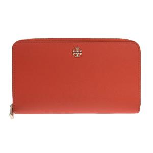 TORY BURCH トリーバーチ レザー ロゴ ラウンドファスナー 長財布 レッド レディース gy｜b-rakuichi