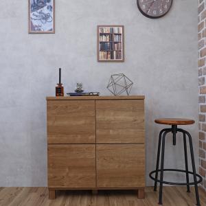 キャビネット 木製 本棚 リビング収納 2列 ...の詳細画像2