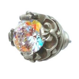 ミスティックキュービック クロス クラウン シルバー ピアス