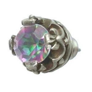 ミスティッククォーツ クロス クラウン シルバー ピアス水晶使用