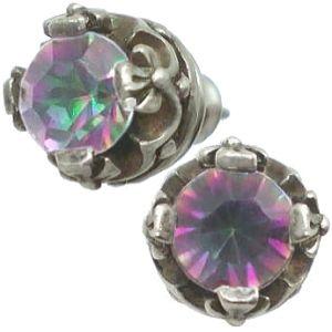 ミスティッククォーツ クロス クラウン シルバー ピアス(ペア)