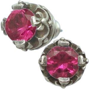 エメラルドグラス クロス クラウン シルバー ピアス(ペア)