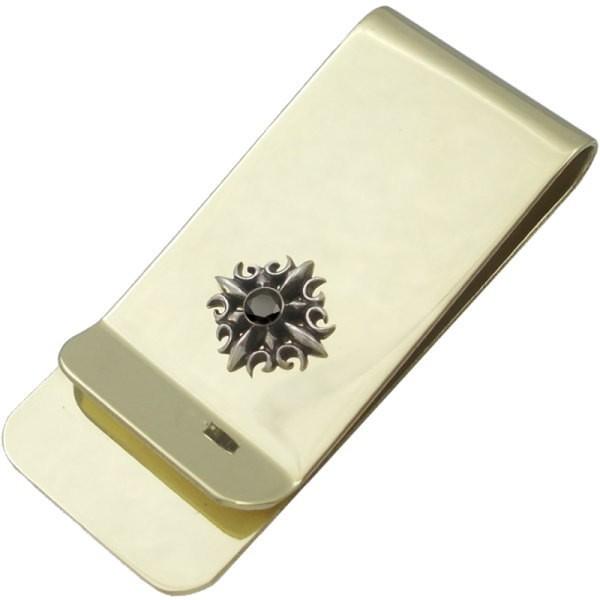 ブラックジルコニア ゴシック クロス ブラスマネークリップ キュービックジルコニアCZ使用  ギフト