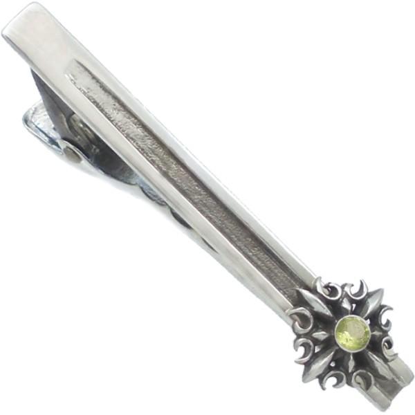 (8月)ペリドット ゴシック クロス  シルバー ネクタイピン誕生石