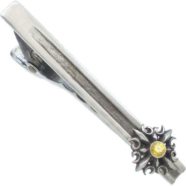 イエロージルコニア ゴシック クロス  シルバー ネクタイピン 金運、開運