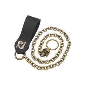 革蛸謹製 革蛸 ブラスウォレットチェーン大きなリングを利用して作った