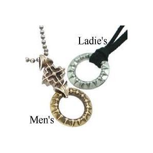 [ペア]シルバー&amp;ブラスエターナルリングクロスペンダント&amp;チャーム Enemy(エネミー)