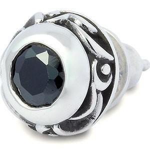 AQUA SILVER(アクアシルバー) ブラックCZリーフシルバーピアス AQUA SILVER（アクアシルバー） ブラックCZアラベスクシルバーピアス