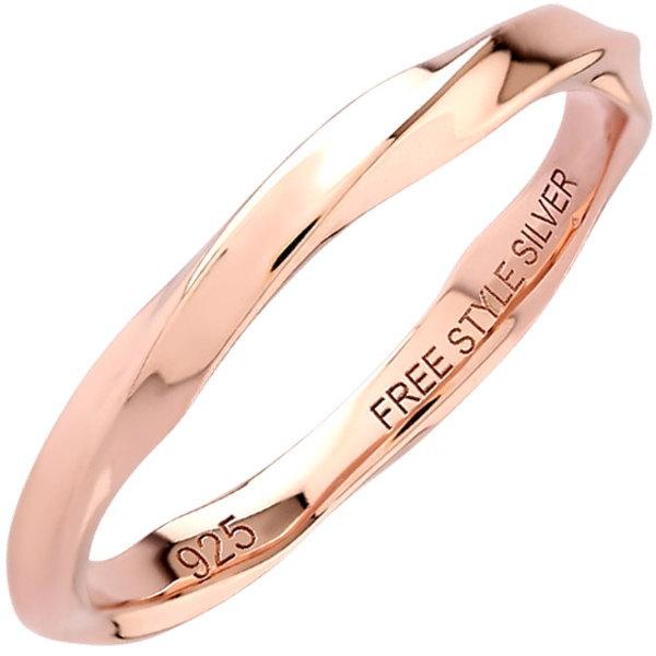 フリースタイル(FREE STYLE) ピンクゴールドコート ツイスト シルバーリング(指輪)