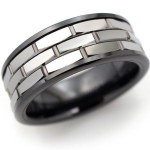 セラミック+3リングタングステンリング(指輪) Tungsten : シルバー 
