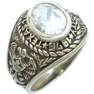 エメラルドグラス シルバー カレッジリング（指輪） : シルバー