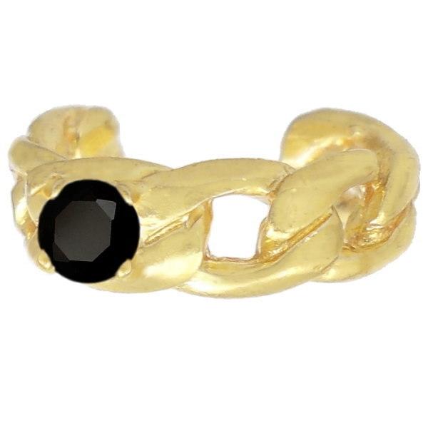 ブラックジルコニア ゴールドコート キヘイ シルバーイヤーカフス イヤーカフ SWANKY(スワンキ...