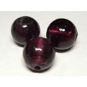 ◇おおきなトンボ玉連◇ ラウンド パープル 約18mm 14粒