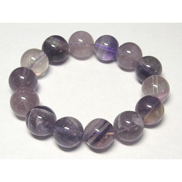 フローライト ブレスレット ラウンド パープル 約14mm 蛍石 1000340