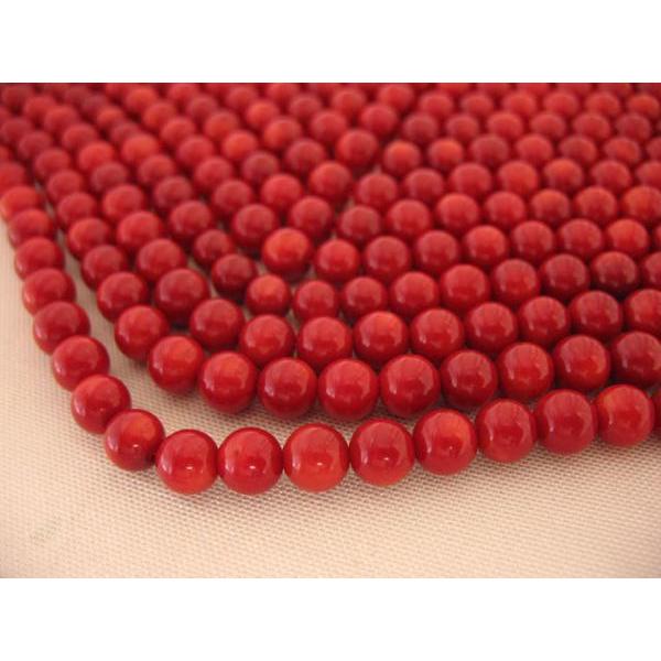 珊瑚 連販売 ラウンド 約7mm 真紅 3000153